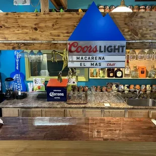 a bar with a sign that says cold light