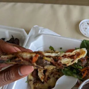 Inside vegan pupusa