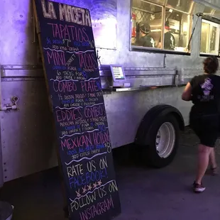 Menu at the RoseBush