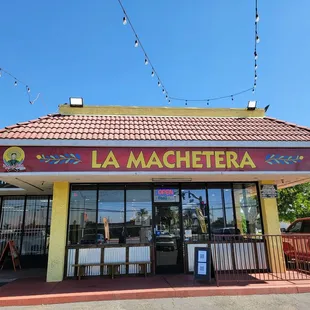 the front of the restaurant