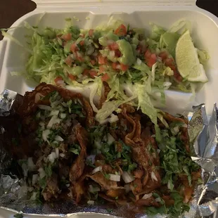 Taco combo keto style with the "tortillas" purely made out of cheese. DELICIOUS