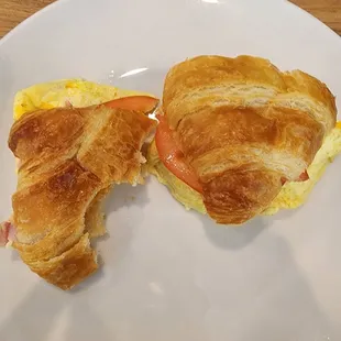 Crossaint breakfast sandwich