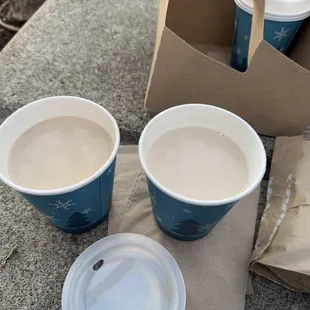 Ordered two vanilla lattes and a regular one