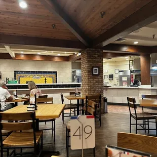 Late dinner and plenty of open seats.