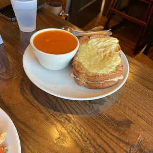 Turkey Cranberry &amp; Swiss Croque Monsieur with Tomato Basil