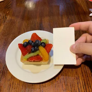 This is the &quot;large&quot; pastry compared to a business card.