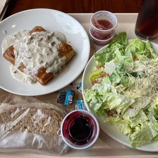 Chicken Friand (Savory Puff Pastry), Caesar Salade
