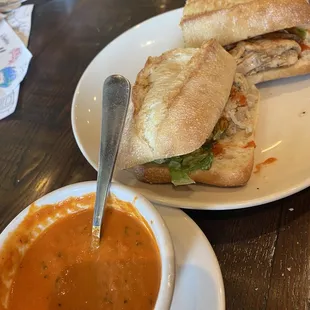 I got the Chicken Caesar sandwich with the famous tomato soup and it was scumchious! So delish!!!