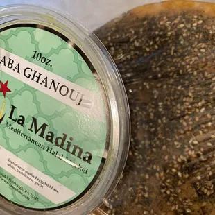 Moutabel and Zaataar Bread ...