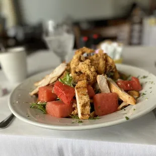 Watermelon salad add chicken... yum