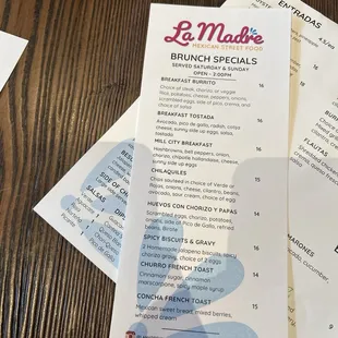 Brunch menu sat-sun open-2:00pm