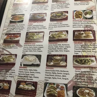 a menu for a mexican restaurant