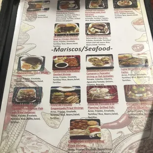 a menu for a mexican restaurant