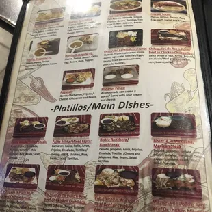 a menu for a restaurant