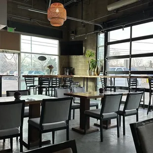 a view of the dining area