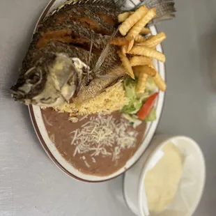 a plate of fish and french fries
