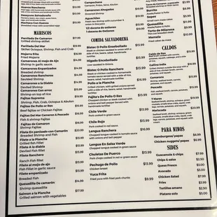 the menu