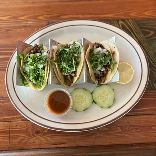 Tacos asada and pastor