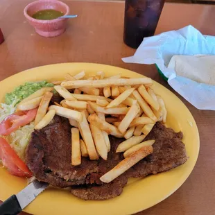 Milanesa without frijoles