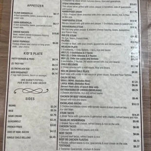 menu