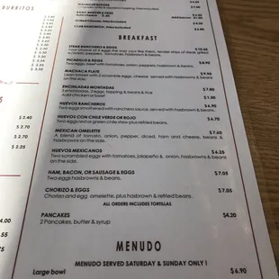 menu