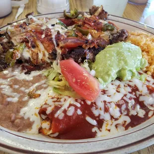 Steak and enchilada plate..on sale on fridays and a nice size plate!