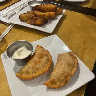 Empanadas &amp; Plantain in the background