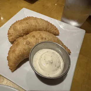 Empanadas de Carne o Pollo. Tried both love the both but the chicken is my fav