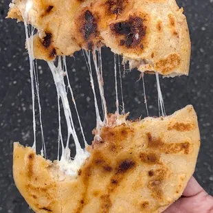 Order regular size pupusa or go crazy and order the Pupusa Loca 11&quot; of amazing flavor