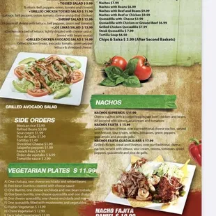 a menu for a mexican restaurant