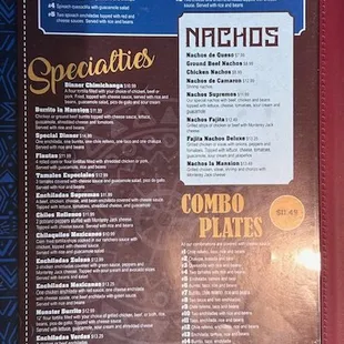 menu