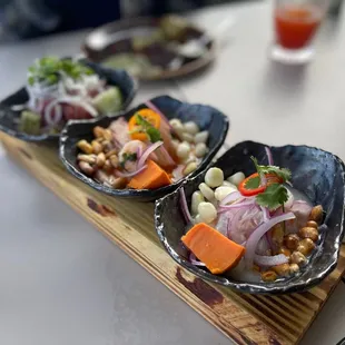 Trio of ceviches