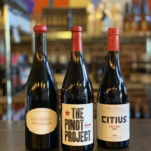 three bottles of wine