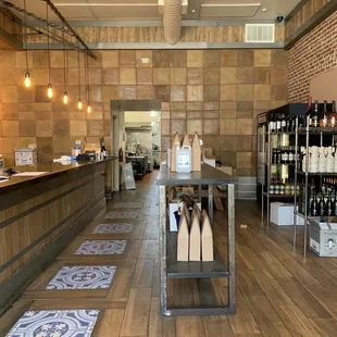 wine bottles on display