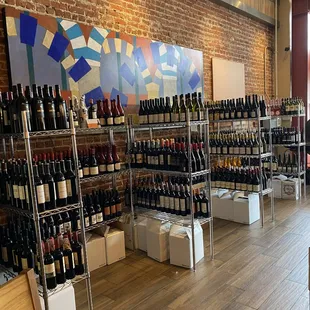 shelves of bottles of wine