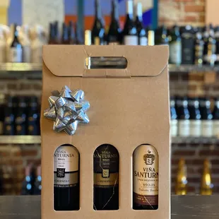 three bottles of wine