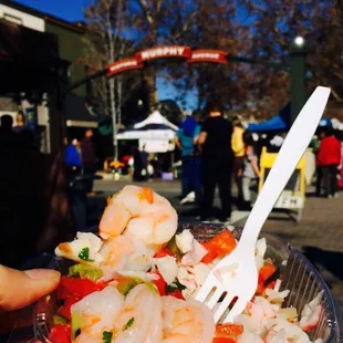 Shrimp tostada.. Oops already ate some of it