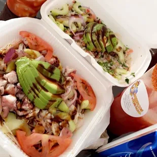 wo containers of food