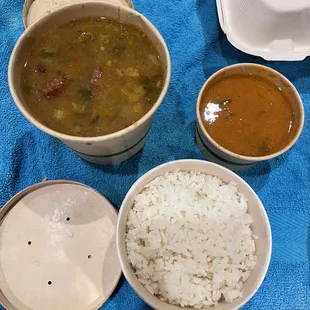 San Concho Soup large container and red beans and rice