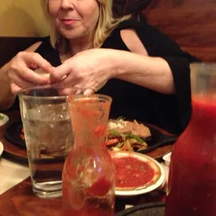 Girl getting her grub on!!