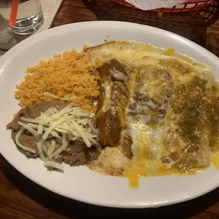 Salsa Verde Beef Enchiladas