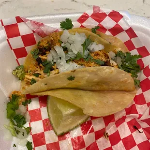 Mexican style chicken taco