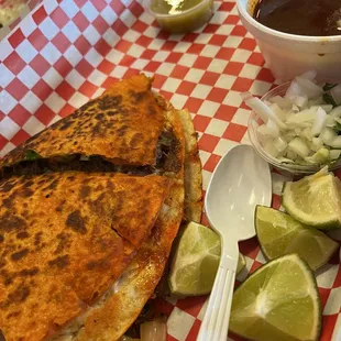 Absolutely delicious Barbacoa Quesabirria at Maria Taqueria!
