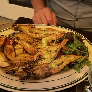 Grilled Prawns with roasted veggies
