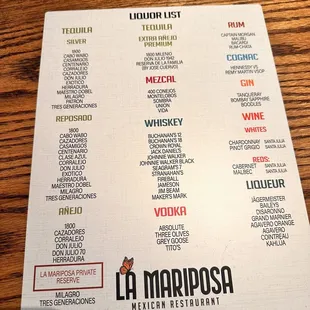 menu