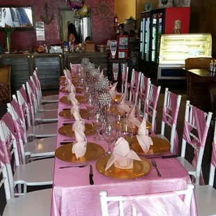 a table set for a party