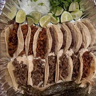 Charola de 15 tacos mixteados