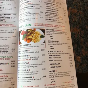 menu