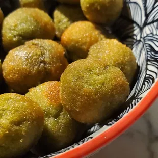 Deep fried and stuffed olives