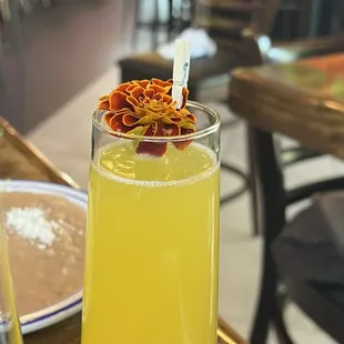 The bartender is a mixologist... this was one round of mimosas!!